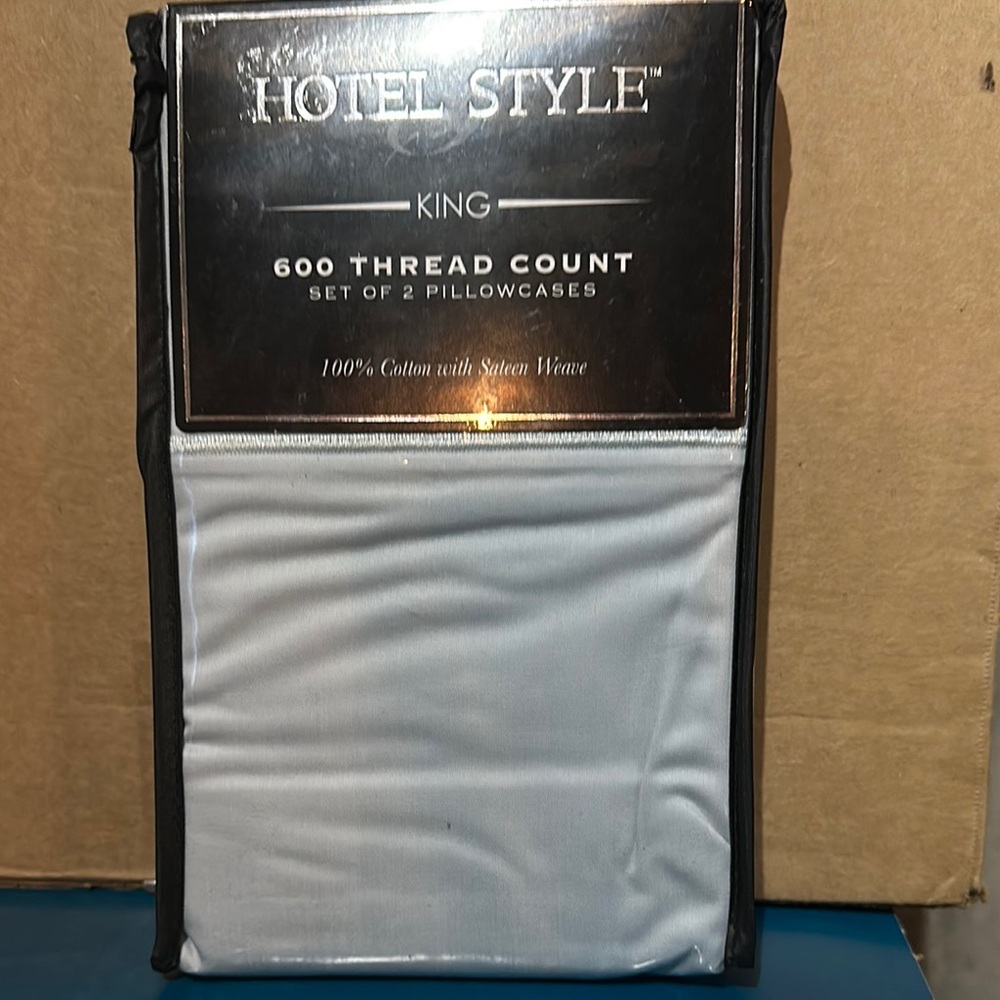 Hotel Style King Pillowcases - Light Blue